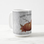 Erntedank Pumpkin Damask | Grau Kaffeetasse (Vorderseite Links)