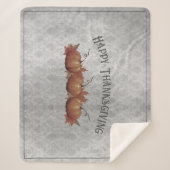 Erntedank Pumpkin Damask | Grau Sherpadecke (Vorderseite)