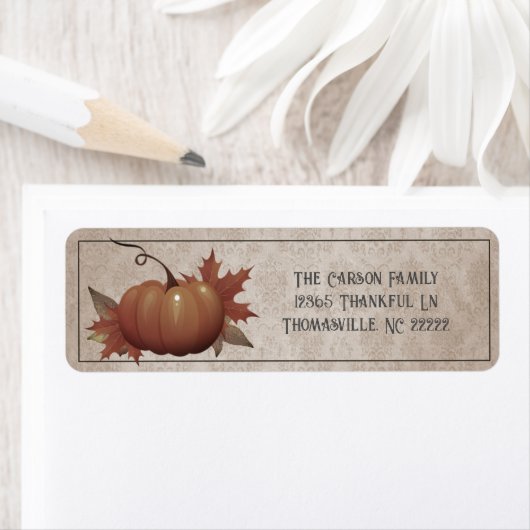 Erntedank Pumpkin Damask Label (Insitu)