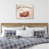 Erntedank Pumpkin Damask Leinwanddruck (Insitu (Schlafzimmer))