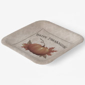 Erntedank Pumpkin Damask Pappteller (Gewinkelt)