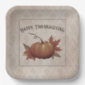 Erntedank Pumpkin Damask Pappteller (Vorderseite)