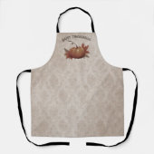 Erntedank Pumpkin Damask Schürze (Vorderseite)