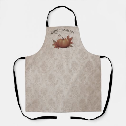 Erntedank Pumpkin Damask Schürze (Vorderseite)