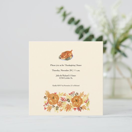 Erntedank Pumpkin Dinner Einladung (Stehend Vorderseite)