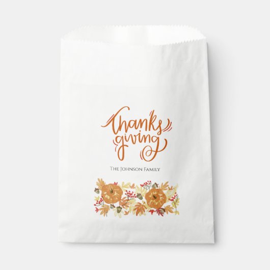 Erntedank Pumpkin Dinner Geschenktütchen (Vorderseite)