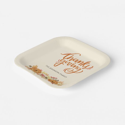 Erntedank Pumpkin Dinner Pappteller (Gewinkelt)