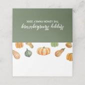 Erntedank Pumpkin Dinner Platzkarte (Außenseite Aufgefaltet)