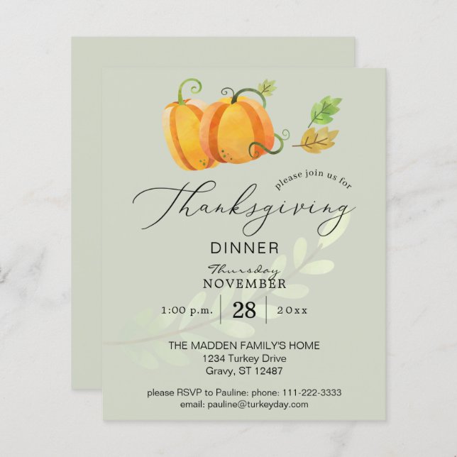 Erntedank Pumpkin Duo Dinner Olive (Vorne/Hinten)