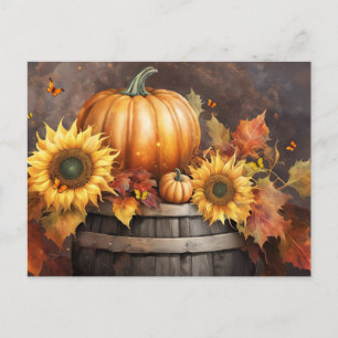Erntedank Pumpkin Fall Foliage Urlaub Feiertagspostkarte