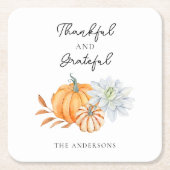 Erntedank Pumpkin Fall Grateful Elegante Rechteckiger Pappuntersetzer (Vorderseite)