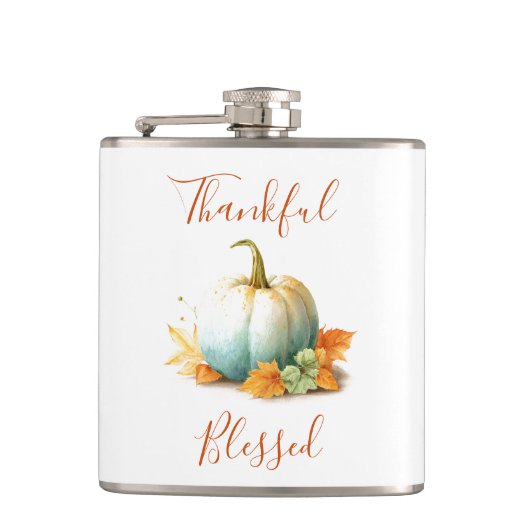 Erntedank Pumpkin Flask | Herbstgeschenk Flachmann (Vorderseite)