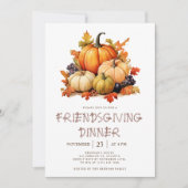 Erntedank Pumpkin Friendsgiving Dinner Einladung (Vorderseite)