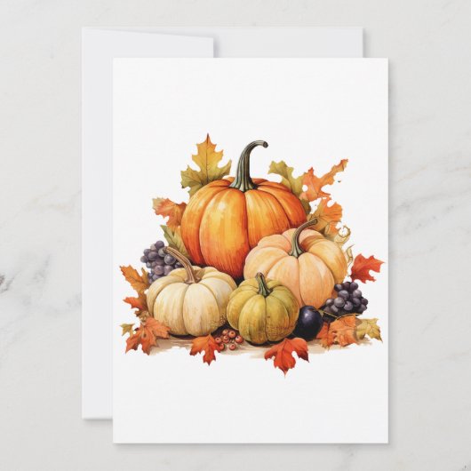 Erntedank Pumpkin Friendsgiving Dinner Einladung (Rückseite)