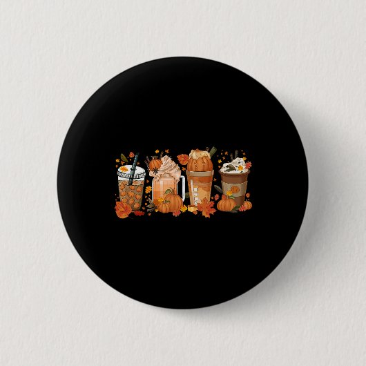 Erntedank Pumpkin Gewürzkaffee Herbstsaison Button (Vorderseite)