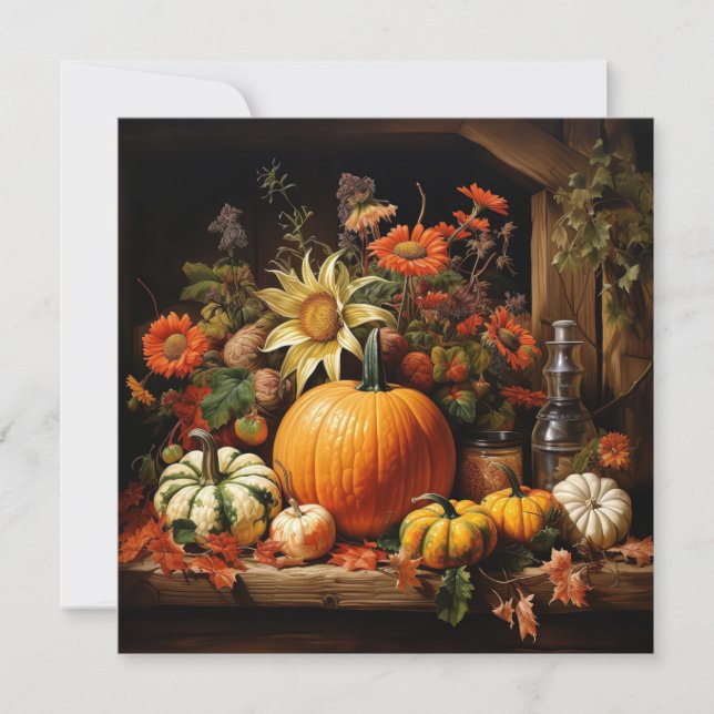Erntedank Pumpkin-Grußkarte (Vorderseite)