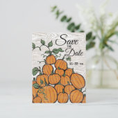 Erntedank Pumpkin Harvest Rustic Save the Date Einladungspostkarte (Stehend Vorderseite)
