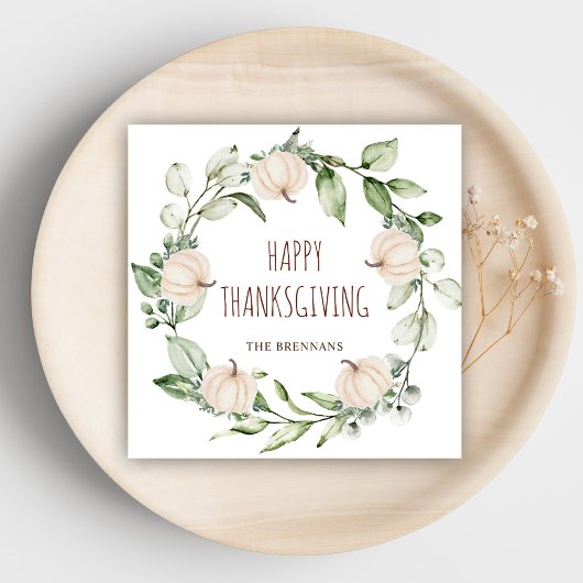 Erntedank Pumpkin Herbst Eukalyptus Grüne Serviette