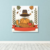 Erntedank Pumpkin & Herbst Leinwanddruck (Insitu (Holzboden))