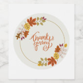 Erntedank Pumpkin & Herbst Weinetikett (Einzelnes Label)