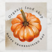 Erntedank Pumpkin & Herbst Weinetikett (Einzelnes Label)