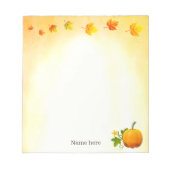 Erntedank Pumpkin & Herbstlaubs Notizblock (Vorderseite)