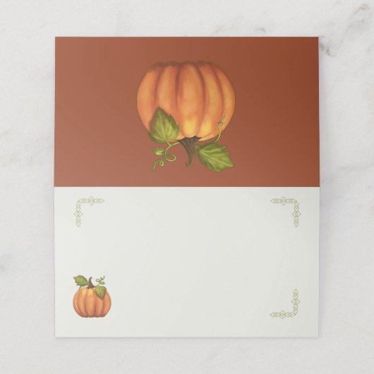 Erntedank Pumpkin in der Ecke Zelt Platzkarten (Außenseite Aufgefaltet)