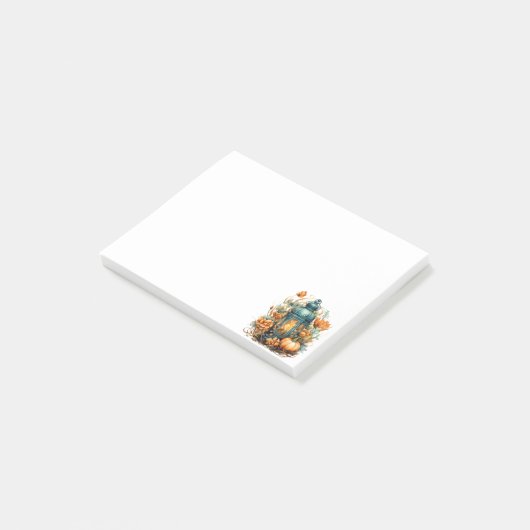 Erntedank Pumpkin Lantern Harvest Post-it Klebezettel (angewinkelt)