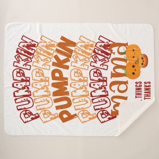 Erntedank PUMPKIN MAMA individuell anpassbar Sherpadecke (Vorderseite (Horizontal))