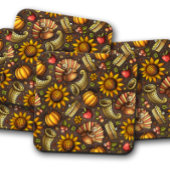 Erntedank Pumpkin Medley | Herbstkork-Untersetzer Getränkeuntersetzer