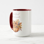 Erntedank-Pumpkin mit Blume- Tasse (Vorderseite Links)