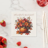 Erntedank - Pumpkin mit Herbstlauben Serviette (Beispiel)