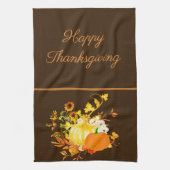 Erntedank Pumpkin mit Herbsturlaub Geschirrtuch (Vertikal)