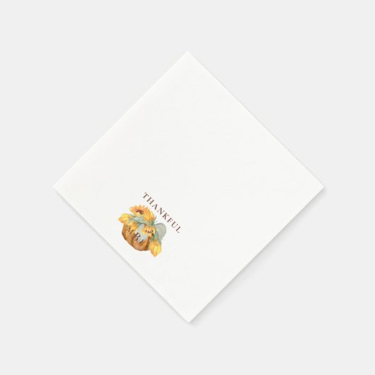 Erntedank Pumpkin Monogram Dankeschön Cocktail Serviette (Ecke)