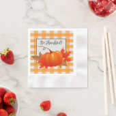 Erntedank Pumpkin Orange Buffalo Kariert Napkins Serviette (Beispiel)