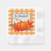 Erntedank Pumpkin Orange Buffalo Kariert Napkins Serviette (Vorderseite)