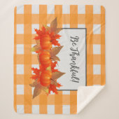 Erntedank Pumpkin Orange Buffalo Kariert Sherpadecke (Vorderseite)