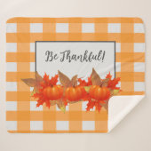 Erntedank Pumpkin Orange Buffalo Kariert Sherpadecke (Vorderseite (Horizontal))