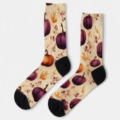 Erntedank Pumpkin Patch Pumpkins Herbsternte Socken (Linkes Detail)