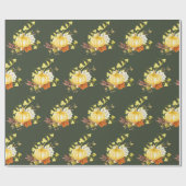 Erntedank Pumpkin Pattern Glossy Geschenkpapier (Flach)