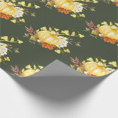 Erntedank Pumpkin Pattern Glossy Geschenkpapier (Ecke)