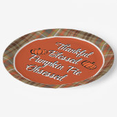 Erntedank Pumpkin Pie Dessert Pappteller (Schrägansicht)