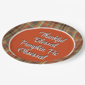 Erntedank Pumpkin Pie Dessert Pappteller (Schrägansicht)
