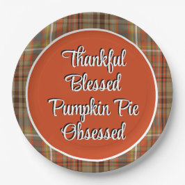 Erntedank Pumpkin Pie Dessert Pappteller