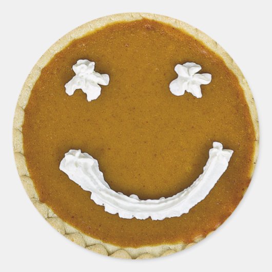 Erntedank Pumpkin Pie Face Runder Aufkleber (Vorderseite)