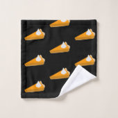 Erntedank Pumpkin Pie Muster Mit Monogramm Black Badhandtuch Set (Waschlappen)