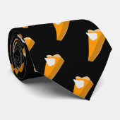Erntedank Pumpkin Pie Muster Schwarz-Orange Krawatte (Gerollt)