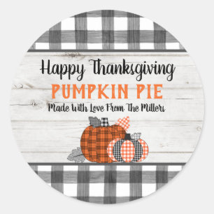Erntedank Pumpkin Pie Runder Aufkleber