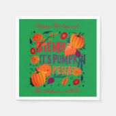 Erntedank Pumpkin Pie Saison Illustration Serviette (Vorderseite)
