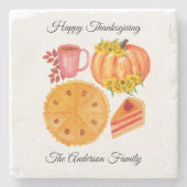 Erntedank Pumpkin Pie Spice Latte Steinuntersetzer (Vorderseite)